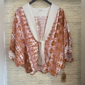 NWT Wanderlux Kimono in Orange Tie-Dye